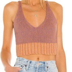 Free People Here All Day Cotton Sweater Crop Tank Top
